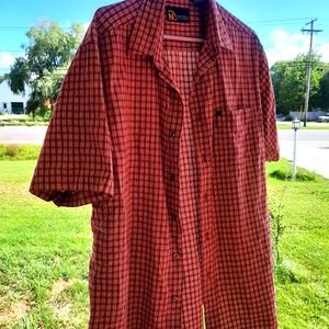 Nautica red plaid shirt L